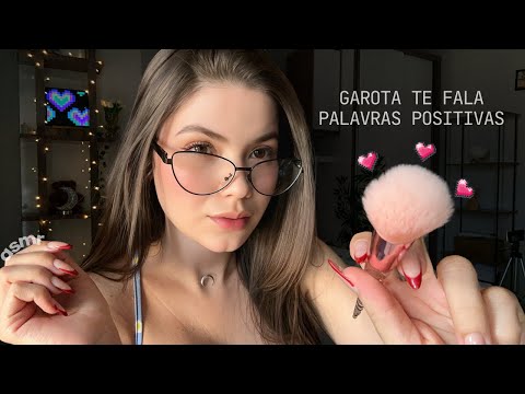 ASMR Garota Sussurra Palavras Positivas Até Você Dormir 💤 (Pincel na Tela) 💖