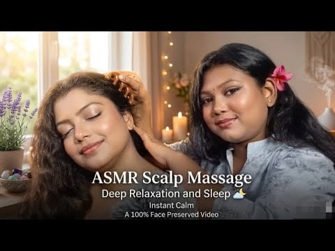 ASMR | Sister Doing My Relaxing Scalped Massage For Deep Sleep | combing, Massage, water spray, 🥱