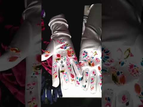 BEDAZZLED Satin Gloves #asmrlikeasandbox #art #relax