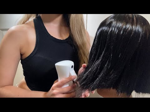 ASMR Hair Play With Water Sounds & Brushing 💦