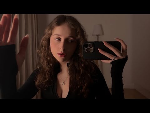 ASMR camera lens taps with clicky inaudible whispers (lots of mouth sounds)