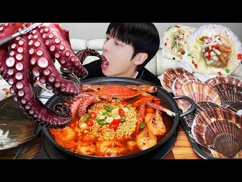 ASMR MUKBANG | 직접 만든 해물찜 대왕 크랩 문어 조개 구이 먹방 & 레시피  KING CRAB, OCTOPUS, SEAFOOD