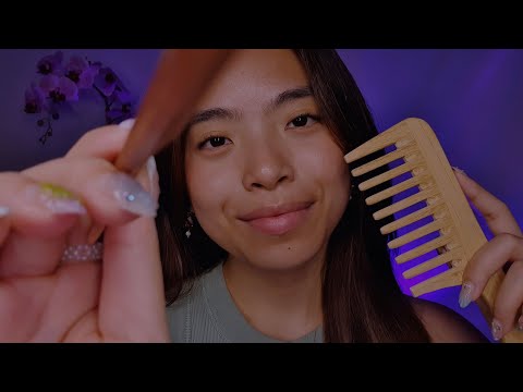 ASMR Parting Your Hair All Around Your Scalp 💫 Brushing, Combing, Scratching (Layered Sounds)