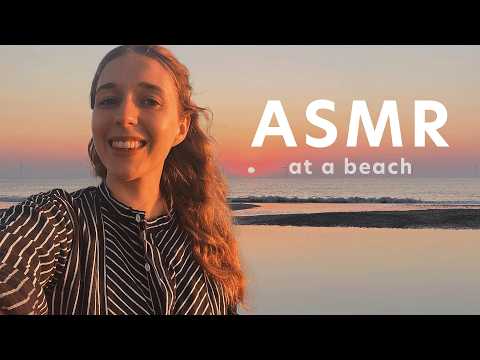 ASMR  - Soothing Ocean Wave Sounds, Whispering and Visual Triggers at The Beach