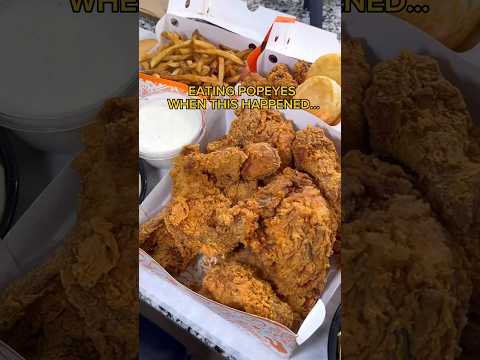 EATING POPEYES WHEN THIS HAPPENED... #shorts #viral #mukbang