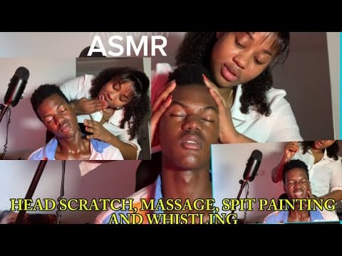 ASMR💫HEAD SCRATCH, MASSAGE,SPIT PAINTING ABD WHISPERING