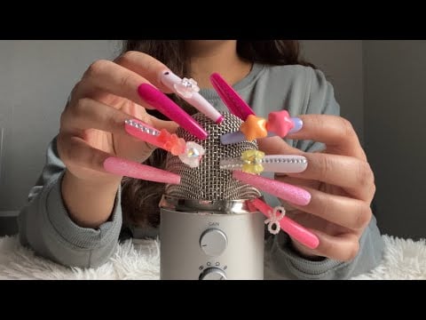 [ASMR] Long Nails Tapping & Scratching On Mic