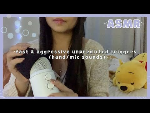 ASMR fast and aggressive chaotic triggers ✨ hand sounds, mic pumping/swirling, tapping (no talking)