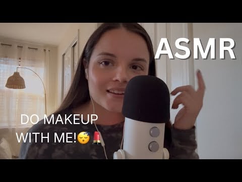 ASMR doing my makeup💄 whispering, tapping, mic scratching