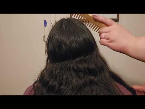 🪮 ASMR Hair Brushing + Hair Sectioning w/ New Combs + Light Gum Chewing 🪮