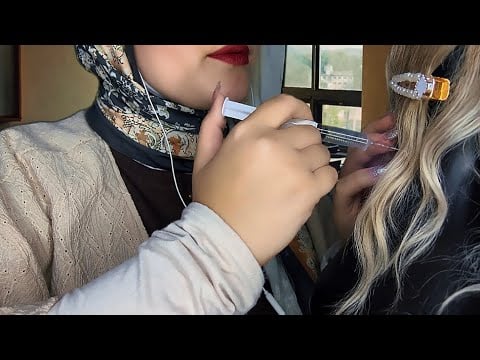 ASMR 📚 girl behind you played with your hair (grays plucking, scalp scratching, bugs, sharp or dull)