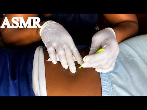 ASMR✨Latex Gloves Belly Button Cleaning, Ear Cleaning and Scalp Massage