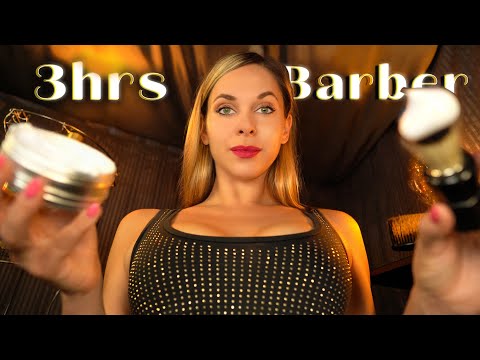 ASMR 3h Sleep Inducing Haircut, Shave, Massage, Brushing, POV 🪒 for MEN, Rain sounds