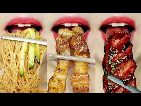 ASMR Korean BBQ Pork Belly & Cold Noodles 🥩🍜 MUKBANG 여름엔 냉면! & 삼겹살 먹방 Eating Sounds
