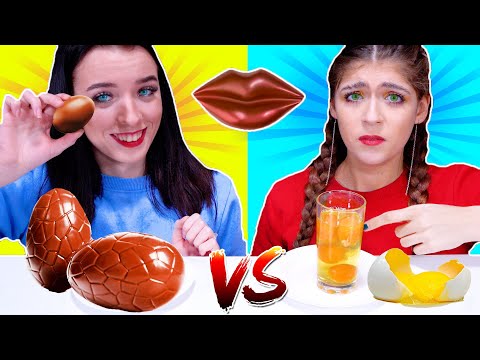 ASMR Real Food vs Chocolate Food Challenge | Mukbang by LiLiBu