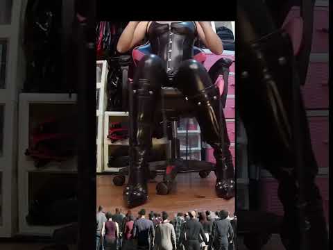 GIANTESS BOOTS GODDESS in LEATHER PVC outfit (TRY ON ASMR Roleplays) 1