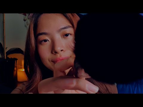 ASMR Brushing Your Entire Face SO Slowly ☁️💙 Fluffy Face Brushing For Sleep (Layered Sounds)