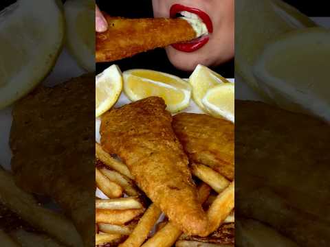 CRUNCHY FISH AND CHIPS #asmr #seafood #food