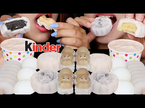 ASMR WHITE CHOCOLATE KINDER HAPPY HIPPO, CHOCOLATE ICE CREAM BON BONS, SNOW SKIN MOONCAKES, MOUSSE