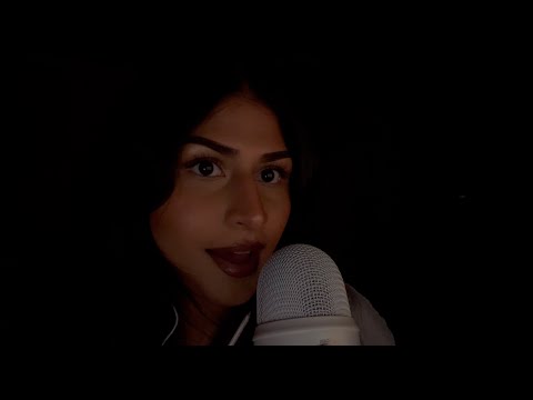 my first asmr video ☕️ | up close breathy whispers, tapping, mic brushing, mouth sounds