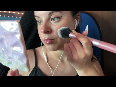 ASMR MAQUILLAJE Y SUSURROS PEGADOS AL MICRO 💕
