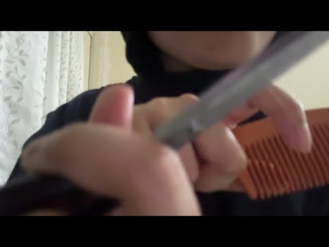 ASMR | Aggresive & nonsense haircut roleplay (random, hair play, scissor sound, personal attention)