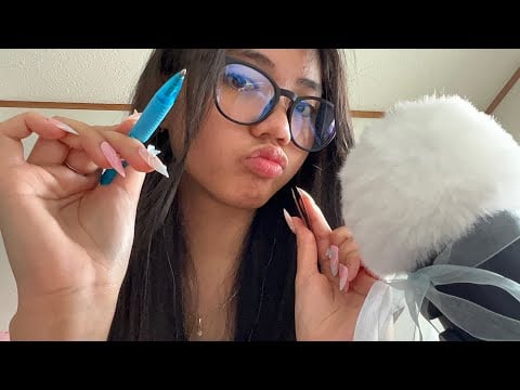 ASMR Your classmate draws on your face and plucks your eyebrows ✏️😗
