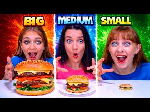ASMR Big, Medium, Small VS Hot and Cold Food Challenge Compilation
