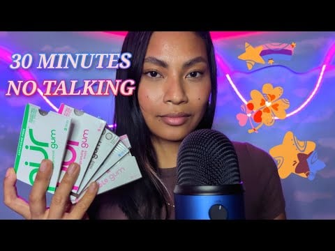ASMR PUR Multiple Flavors Xylitol Gum 30 Minutes No Talking Chewing Gum Sounds