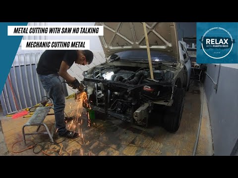 [ASMR] Cutting Metal with Saw | Mechanic Workshop Sounds | No Talking