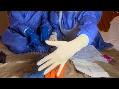 ASMR testing out our latex gloves collection (ft. nurse Camille) - FULL PPE