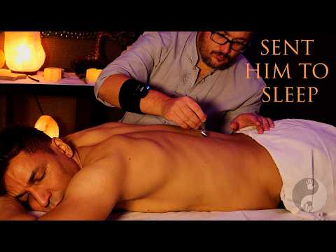 This Cosy Light Touch Massage Sent Him to Sleep | Tiny Metal Roller Clicks ASMR