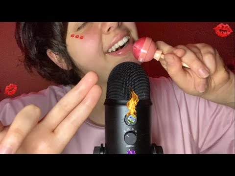 [ASMR] Beijinhos grudentos com Sons de boca molhados com Gloss💋🍭