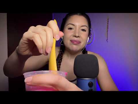ASMR Eating Pink Ice Cream / Comiendo Nieve Rosa | Mukbang