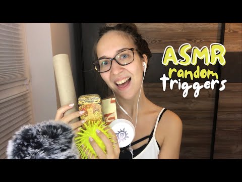 ASMR Random Trigger Assortment 💛 (tapping, squishy ball, beeswax paper, whisper ramble)