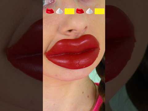 ASMR Emoji Wax Lips, Cream, Jello Mukbang #shorts