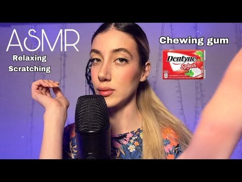 ASMR| scratching your face & chewing gum🦻🏻 🖐️( mouth sounds & whispering for 100% deep sleep)