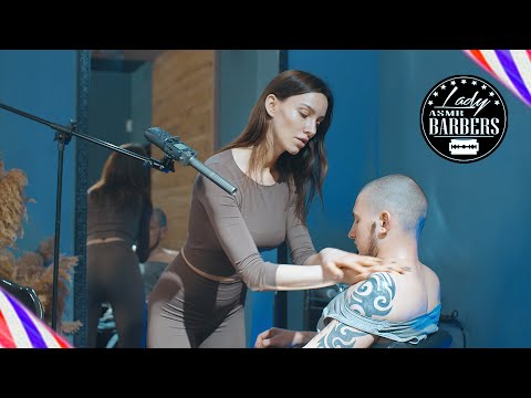 ASMR Neck and Shoulders Massage for Mens by Barber Lady Adel (Compilation)