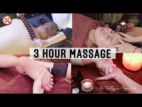 3 HOUR of RELAX HEAD, SCALP, BACK MASSAGE & HEAD 😴  With and Without Music Relaxing