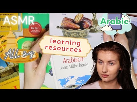 ASMR My ARABIC Learning Resources (soft spoken) book haul, show & tell 