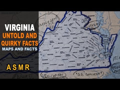 ASMR: VIRGINIA - The Untold and Quirky FACTS | Map outline with facts | ASMR maps and Facts
