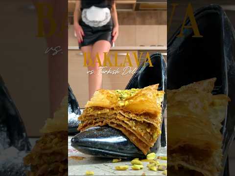 In Pea's Pumps: Lokum vs. Baklava! Barefoot Crushing Food! Oddly Satisfying! ASMR