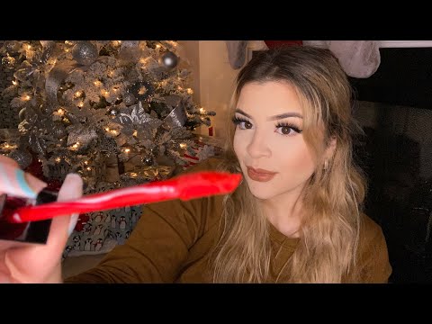ASMR doing your makeup for Christmas Eve 💗