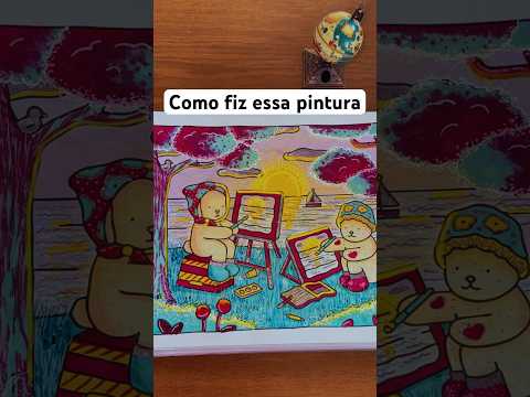 ME DESAFIEI A PINTAR SÓ COM 3 CANETAS… Será até deu certo??? 🤔 #bobbiegoodscoloringbook