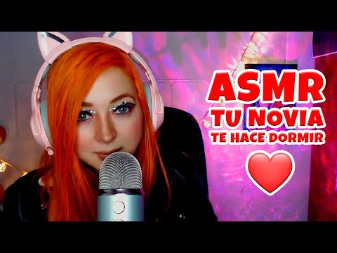 ASMR | Tu NOVIA te dice Palabras BONITAS para que puedas DORMIR [Besitos & Mouth Sounds] 🧡(Roleplay)