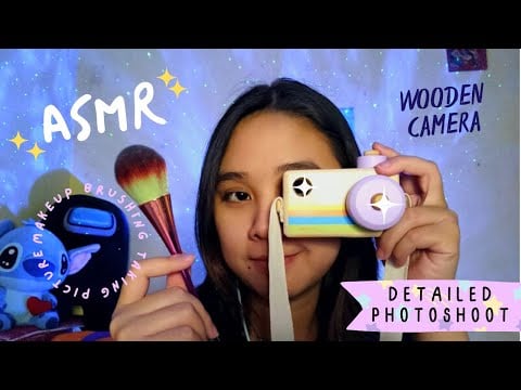 ASMR | Photoshoot Roleplay 📸 (Doing your makeup, taking picture, brushing) with Wooden Camera 📷