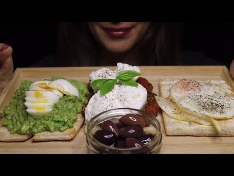 ASMR GRILLED SANDWICH FRIED EGG BURRATA AVOCADO MUKBANG CREMA ASMR #asmr #mukbang #sandwich #eggs