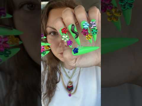 Fairy Garden Nails🌺 🐛 #asmr #pressonnails #diynails #asmrnails #bestlifebybrooke #nails #tingles