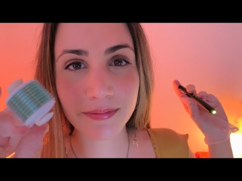 ASMR | Close Up Face Exam + Scalp Massage  • super tingly • whispers