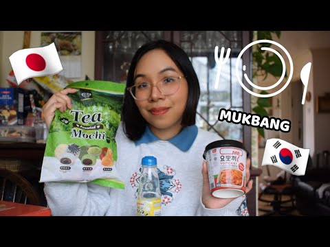 ASMR TRYING KOREAN & JAPANESE FOOD (Soft Spoken, Eating Sounds) 🇯🇵🇰🇷